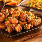 Asian Oranage Chicken with Green Onions for Dinner